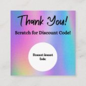 Cartes de réduction Holographique Scratch Off (Dos)