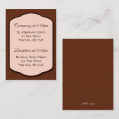 Cartes de référence Chocolat Brown & Beige Guest (Devant / Derrière)