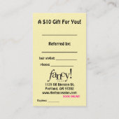 Cartes de référence client (Dos)