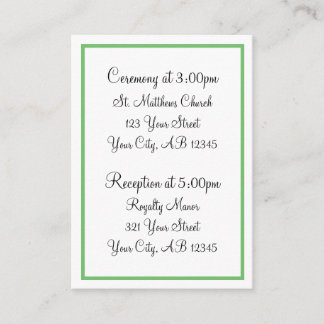 Cartes de référence de l'invité Green Outline