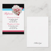 Cartes de référence Fuchsia Flower Pink & Aqua Gue (Devant / Derrière)