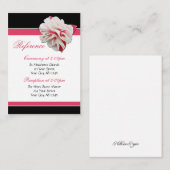 Cartes de référence Fuchsia Flower Pink & Black Gu (Devant / Derrière)
