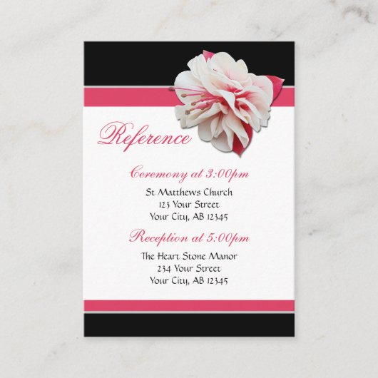 Cartes de référence Fuchsia Flower Pink & Black Gu (Devant)