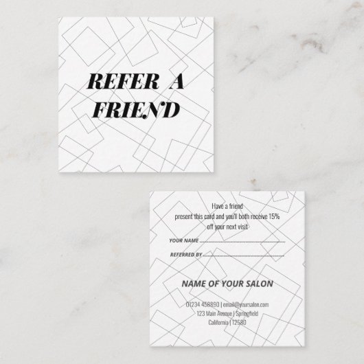 Cartes de référence géométriques minimalistes (Devant / Derrière)