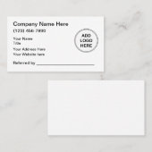 Cartes de référence Modèle du logo de l'entreprise (Devant / Derrière)