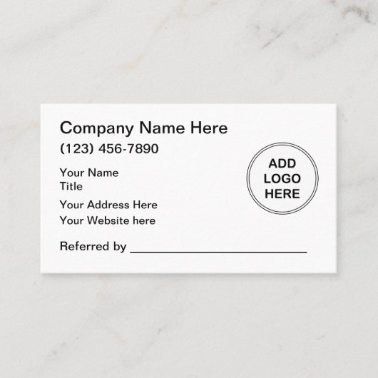 Cartes de référence Modèle du logo de l'entreprise (Devant)