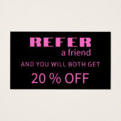 Cartes de référence modernes en noir rose néon (Devant)