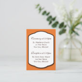 Cartes de référence Orange Brown & Blanc Mariage G (Debout devant)