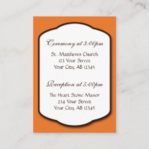 Cartes de référence Orange Brown & Blanc Mariage G