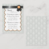 Cartes de référence pour les invités Orange & Grey (Devant / Derrière)