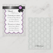 Cartes de référence pour les visiteurs de Mariage (Devant / Derrière)