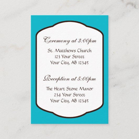 Cartes de référence pour Mariage Brown et blanc Aq (Devant)