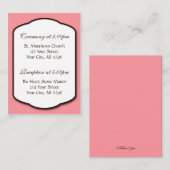 Cartes de référence pour Mariage Brown et blanc ro (Devant / Derrière)