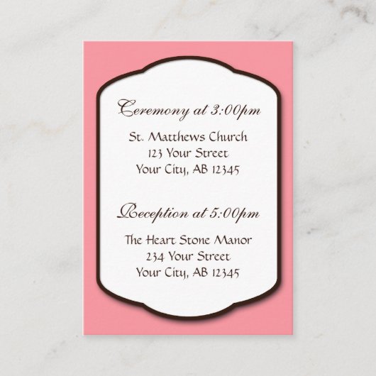 Cartes de référence pour Mariage Brown et blanc ro (Devant)