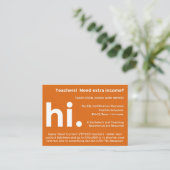 Cartes de référence/recrutement de professeur de (Debout devant)