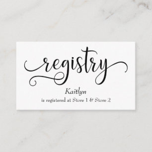 Cartes de Registre Cadeaux mariages avec Script dé