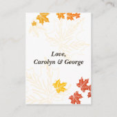 Cartes de Registre Cadeaux mariages de automne (Dos)