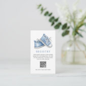 Cartes de registre de cadeaux de bébé avec code QR (Debout devant)