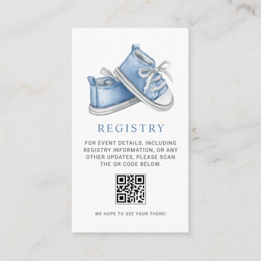 Cartes de registre de cadeaux de bébé avec code QR (Devant)