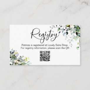 Cartes de registre de cadeaux de douche de mariée 