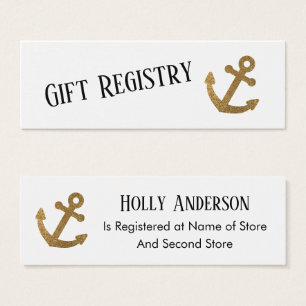 Cartes de registre de cadeaux nautiques simples Go