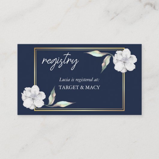 Cartes de registre de mariage avec cadre doré et b (Devant)