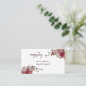 Cartes de registre de mariage floral à feuilles de (Debout devant)