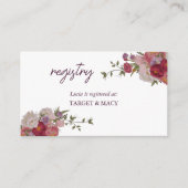 Cartes de registre de mariage floral à feuilles de (Devant)
