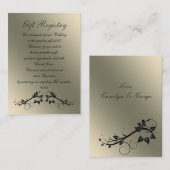 Cartes de registre des cadeaux noires (Devant / Derrière)