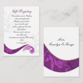 Cartes de registre des cadeaux pourpres (Devant / Derrière)