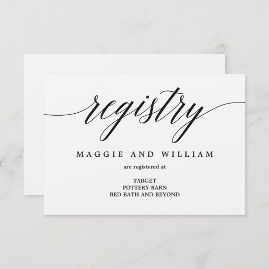 Cartes de Registre - Script moderne (Devant / Derrière)