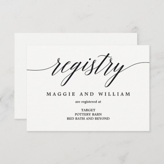 Cartes de Registre - Script moderne (Devant / Derrière)