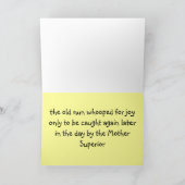 Cartes de religieuse "S'échapper du couvent" (Intérieur)