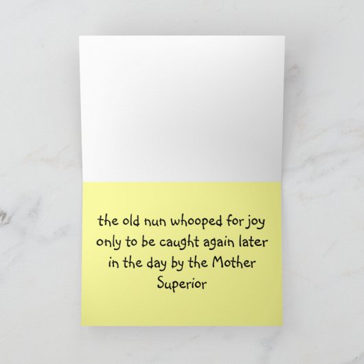 Cartes de religieuse "S'échapper du couvent" (Intérieur)