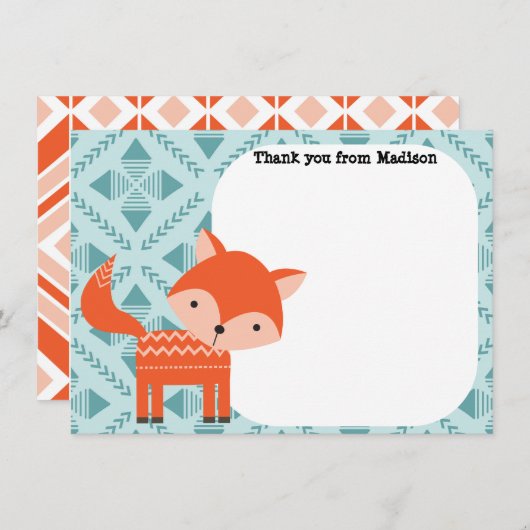 Cartes de remerciement à écran plat pour enfants R (Devant / Derrière)