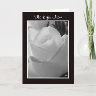 Cartes de remerciement à maman Rose noire et blanc