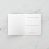 Cartes de remerciement à motif rose corail et blan (Intérieur)