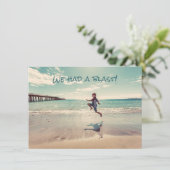 Cartes de remerciement à plat Hôtellerie de plage (Debout devant)