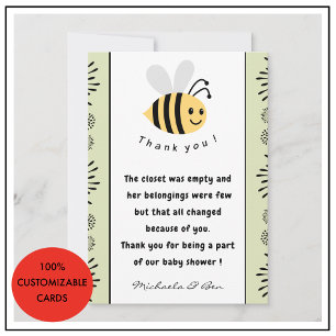 Cartes de remerciement abeille Douce comme peut êt