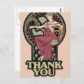 Cartes de remerciement Alphonse Mucha (Devant / Derrière)