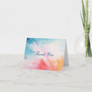 Cartes de remerciement aquarelle abstraite rose bl