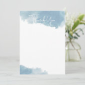 Cartes de remerciement aquarelle bleu ciel (Debout devant)