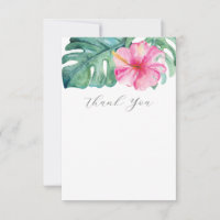 Cartes de remerciement Aquarelle botanique tropica