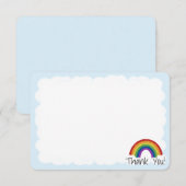 Cartes de remerciement arc-en-ciel paillettes (Devant / Derrière)