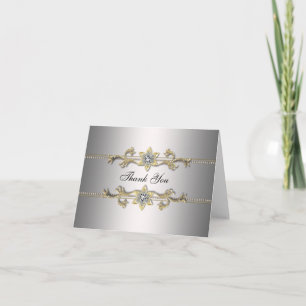 Cartes de remerciement argent or