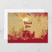 Cartes de remerciement au coucher de soleil chaud (Devant / Derrière)