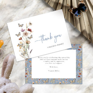Cartes de remerciement aux fleurs sauvages bohèmes