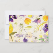 Cartes de remerciement aux pensées violettes parfa (Dos)