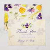 Cartes de remerciement aux pensées violettes parfa (Devant / Derrière)