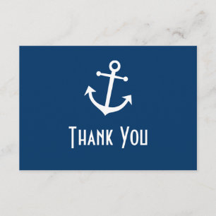 Cartes de remerciement avec ancre de bateau (Bleu